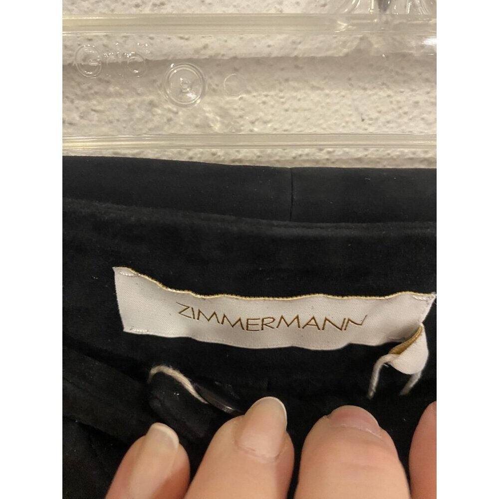 Zimmermann Pants Womens 0 Black Espionage Suede Obi High Waist Belted - Picture 3 of 5